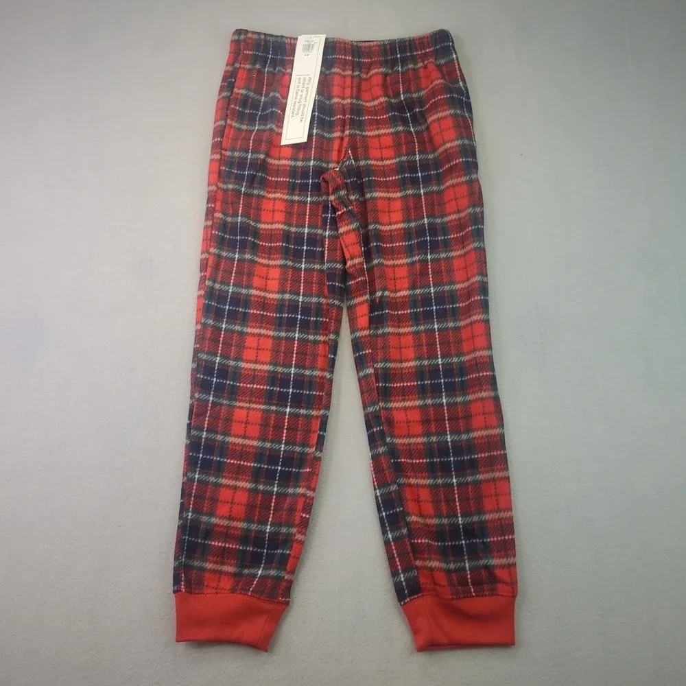 Old Navy Unisex Youth Size 8 Red Green Plaid Flannel Pocketed Pajama Pants NWT‎